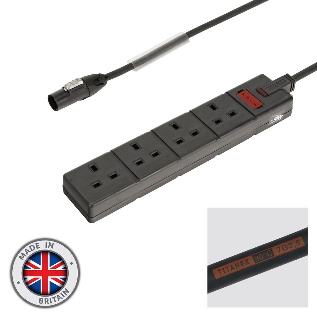 5m TRUE1 to 13A 4 Gang Socket Cable