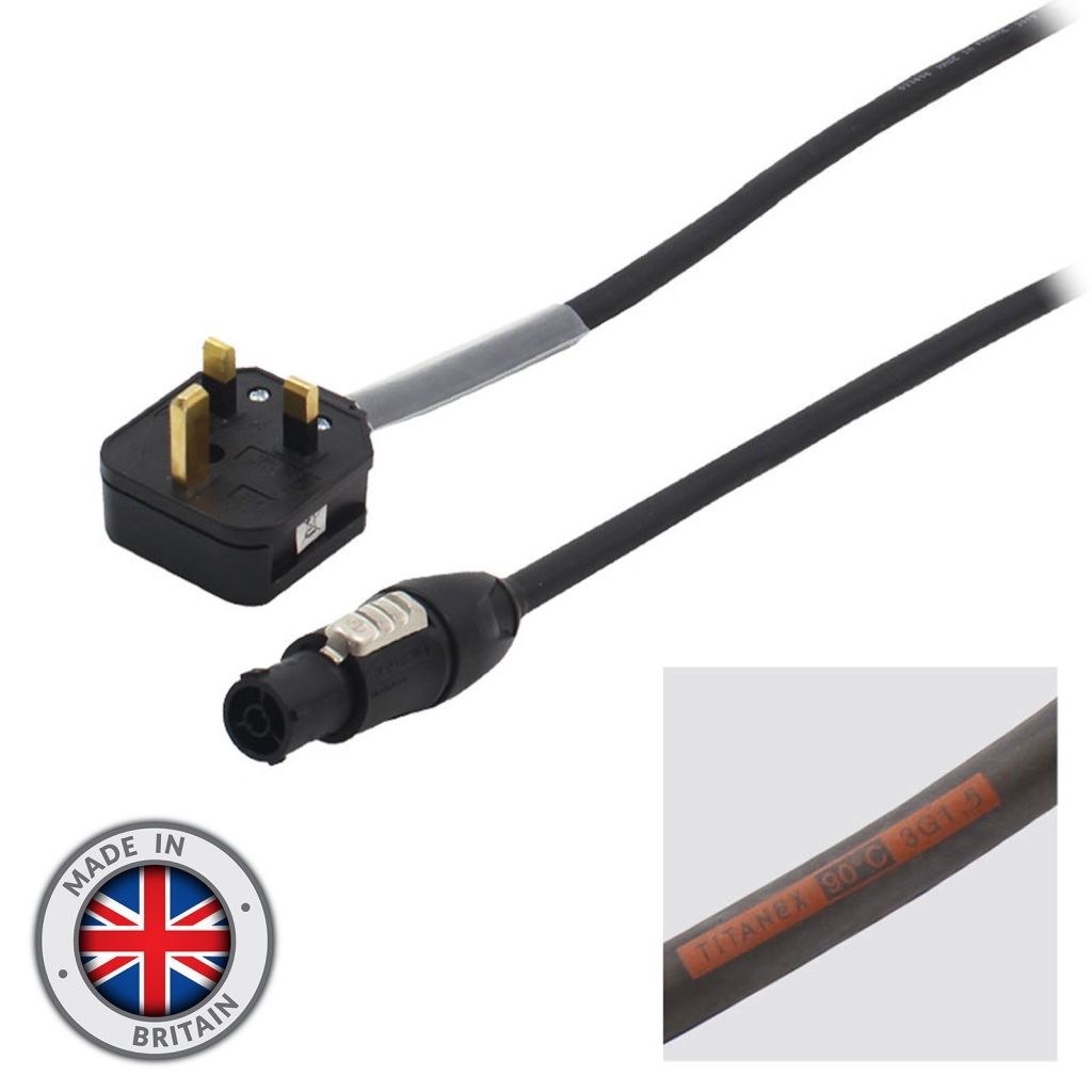0.5m 1.5mm H07RN-F 13A Male – powerCON TRUE1-TOP Cable